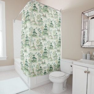Chinoiserie Soft Green Duschvorhang