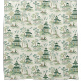Chinoiserie Soft Green Duschvorhang (Vorderseite)