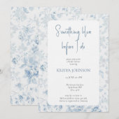 Chinoiserie Something Blue Brautparty Einladung (Vorne/Hinten)