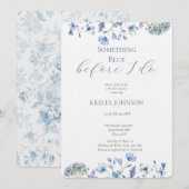 Chinoiserie Something Blue Brautparty Einladung (Vorne/Hinten)