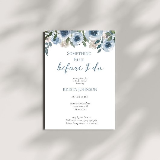Chinoiserie Something Blue Brautparty Einladung