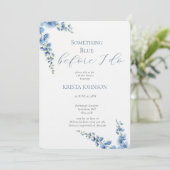 Chinoiserie Something Blue Brautparty Einladung (Stehend Vorderseite)