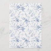 Chinoiserie Something Blue Brautparty Menükarte (Rückseite)