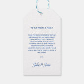 Chinoiserie staubblaues Blumen-Dankeschön-Geschenk Geschenkanhänger (Rückseite)