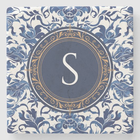 Chinoiserie Steinuntersetzer (Vorderseite)