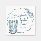 Chinoiserie Stiefel und Bubbly Brautparty Serviette (Vorderseite)