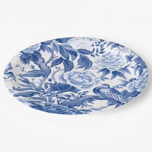 Chinoiserie Tea Party Papierplatte Pappteller (Schrägansicht)