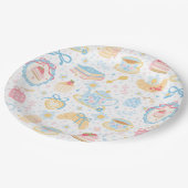 Chinoiserie Teatime Muster Pappteller (Schrägansicht)