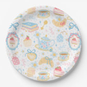 Chinoiserie Teatime Muster Pappteller (Vorderseite)