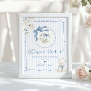 Chinoiserie-Teddy-Bär-Coquette-Schleifen-Windel-Ve Poster