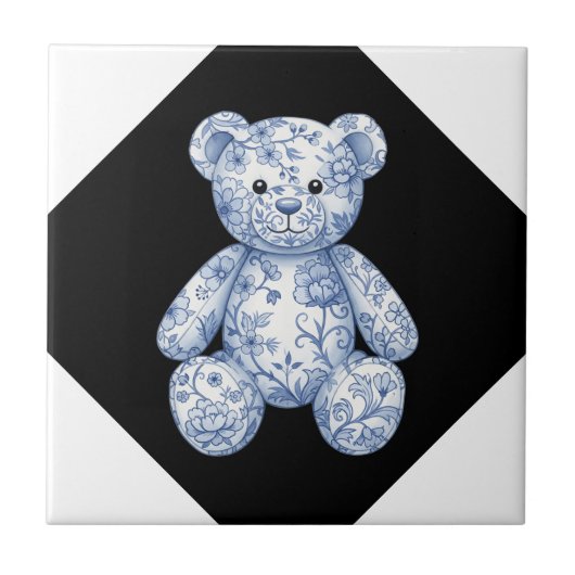 Chinoiserie Teddy Bear  Fliese (Vorderseite)