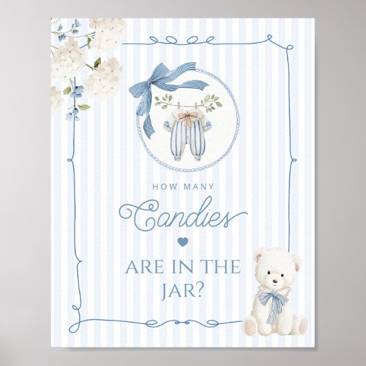 Chinoiserie Teddy Bear How many Candies game Poster (Vorne)