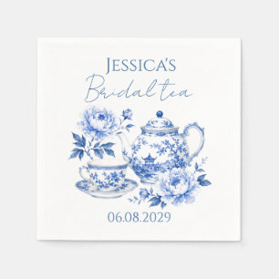 Chinoiserie-Teekanne Blumen Vintage Brautparty Serviette