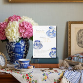 Chinoiserie Time for Tea Bridal Shower Blue  Einladung