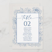 Chinoiserie Tischkarten mit Blumenmuster (Vorne/Hinten)