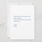 Chinoiserie Toile Blue Floral Baby Shower Dankeskarte (Rückseite)