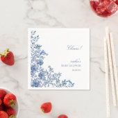 Chinoiserie Toile Blue Floral Baby Shower Serviette (Beispiel)
