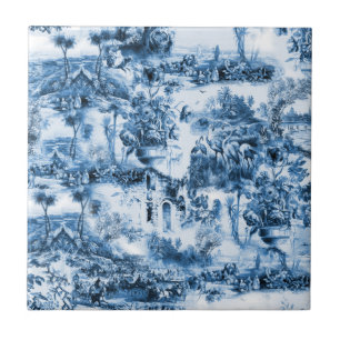 Chinoiserie-Toile, Blue Willow, blaues Porzellan Fliese