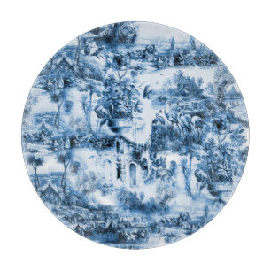 Chinoiserie-Toile, Blue Willow, blaues Porzellan Schneidebrett