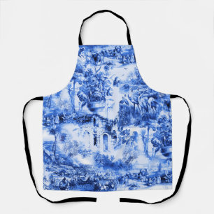 Chinoiserie-Toile, Blue Willow, blaues Porzellan Schürze