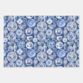 Chinoiserie Toile Blue Willow Geschenkpapier Set (Vorderseite 2)