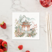 Chinoiserie Toile De Jouy Pagoda Serviette (Beispiel)