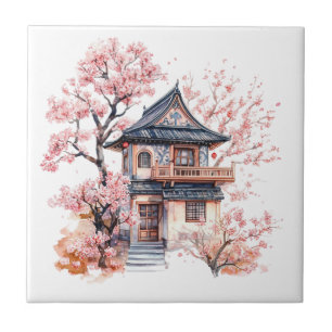 Chinoiserie Toile De Jouy Pagode Fliese