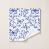 Chinoiserie Toile De Jouy Pattern Badhandtuch Set (Waschlappen)