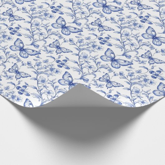 Chinoiserie Toile De Jouy Pattern Geschenkpapier (Ecke)