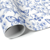 Chinoiserie Toile De Jouy Pattern Geschenkpapier (Rolleneckpunkt)