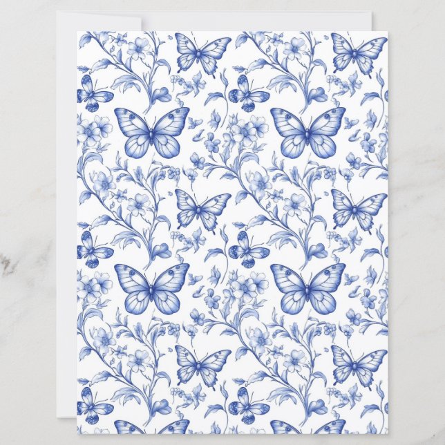 Chinoiserie Toile De Jouy Pattern Scrapbook (Vorderseite)