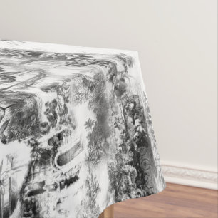 Chinoiserie toile schwarz-weiß     tischdecke