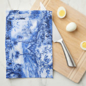 Chinoiserie-Toilette, blaue Weide, blaue China    Geschirrtuch (Viertel Falte)