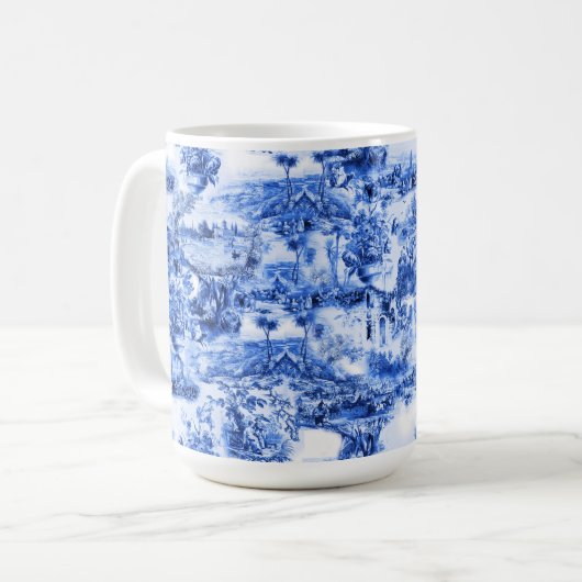 Chinoiserie-Toilette, blaue Weide, blaue China Kaffeetasse (Vorderseite Links)