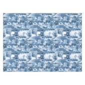Chinoiserie-Toilette, blaue Weide, blaue China Tischdecke (Vorderseite (Horizontal))