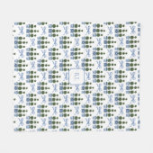 Chinoiserie-Topiariengarten-Monogramm  Fleecedecke (Vorderseite (Horizontal))