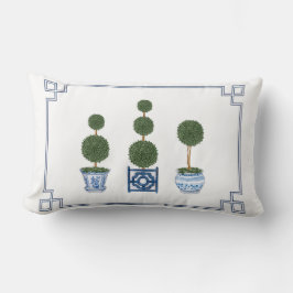 Chinoiserie-Topiariengesteck mit Schleifen Lendenkissen