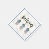 Chinoiserie Topiary Blue White Ginger Jar Doormat Serviette (Ecke)