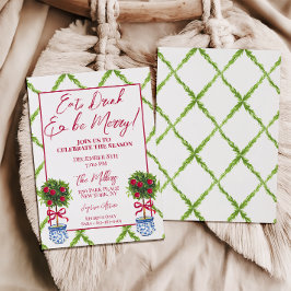 Chinoiserie Topiary Christmas Party Einladung