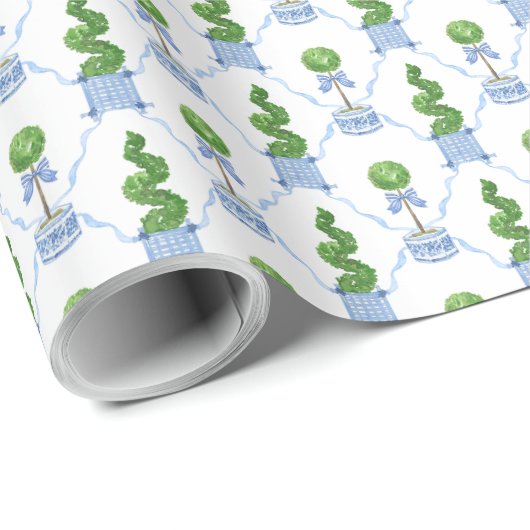 Chinoiserie Topiary Geschenkpapier (Rolleneckpunkt)