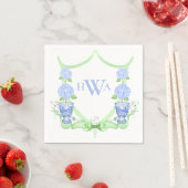 Chinoiserie Topiary Monogram Wappen Grandmillennia Serviette (Beispiel)