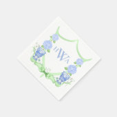 Chinoiserie Topiary Monogram Wappen Grandmillennia Serviette (Ecke)