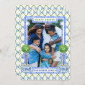 Chinoiserie Topiary Osterfotokarte Einladung (Vorne/Hinten)