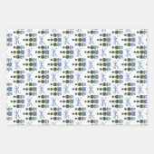 Chinoiserie Topiary Tree Blue Bow Geschenkpapier Set (Vorderseite 2)