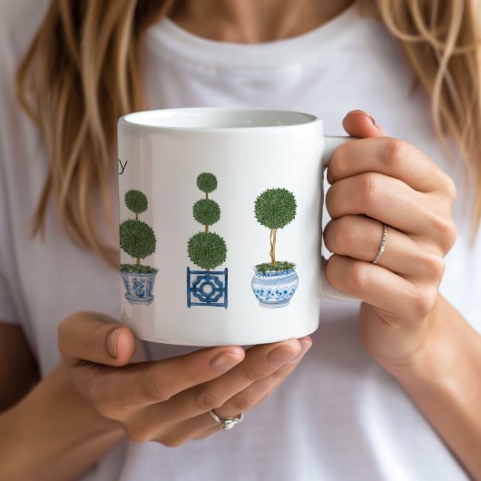 Chinoiserie Topiary Tree Keramik Kaffeetasse