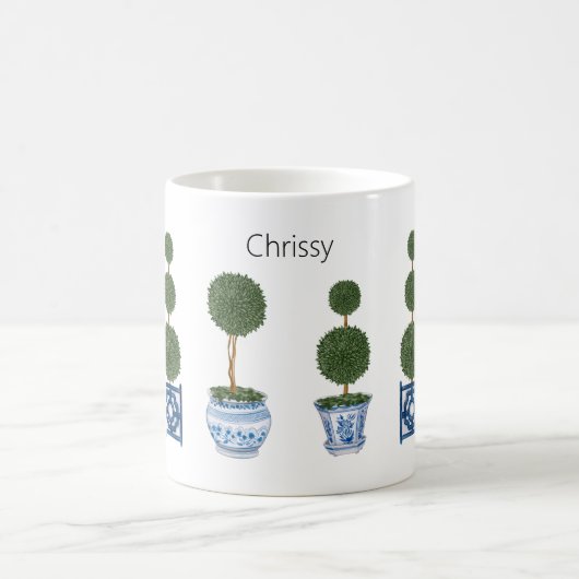 Chinoiserie Topiary Tree Keramik Kaffeetasse (Mittel)