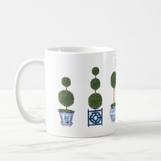 Chinoiserie Topiary Tree Keramik Kaffeetasse (Links)