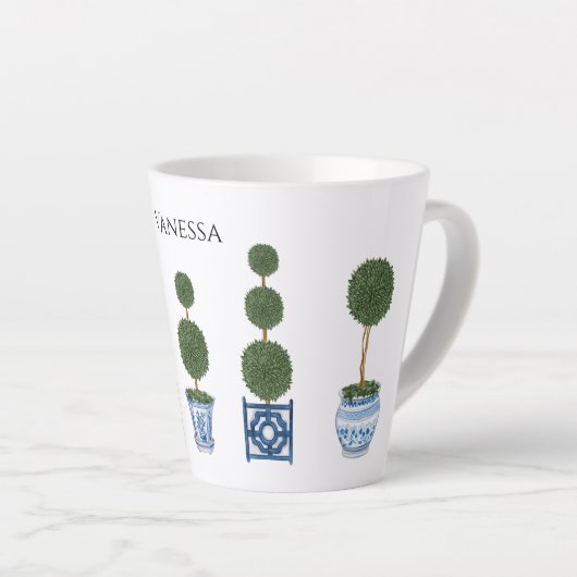 Chinoiserie Topiary Tree Keramik Milchtasse (Rechte Ecke)