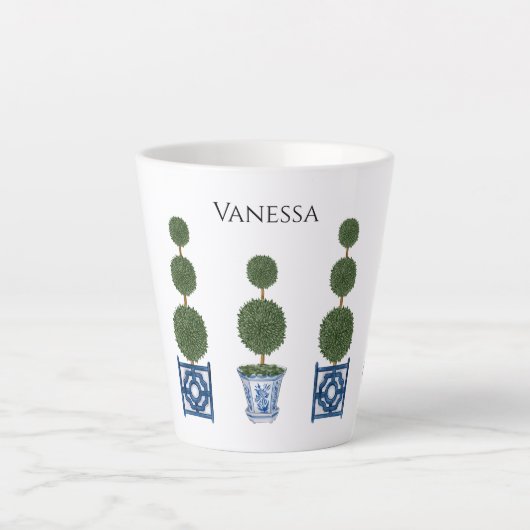 Chinoiserie Topiary Tree Keramik Milchtasse (Vorderseite)