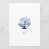 Chinoiserie Tree Motif und geometrische Grenze ID1 Menükarte (Rückseite)